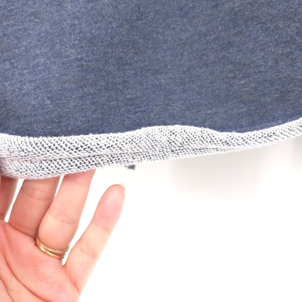 Natural Life Knit Trim Sweatshirt Women S/M Blue Boho Raw Edge Top Cozy - Picture 5 of 8